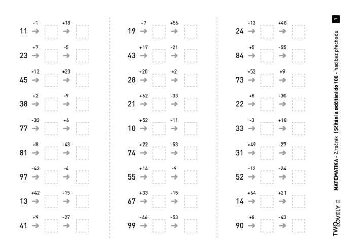 Matematika Hadi do 100 - bez přechodu