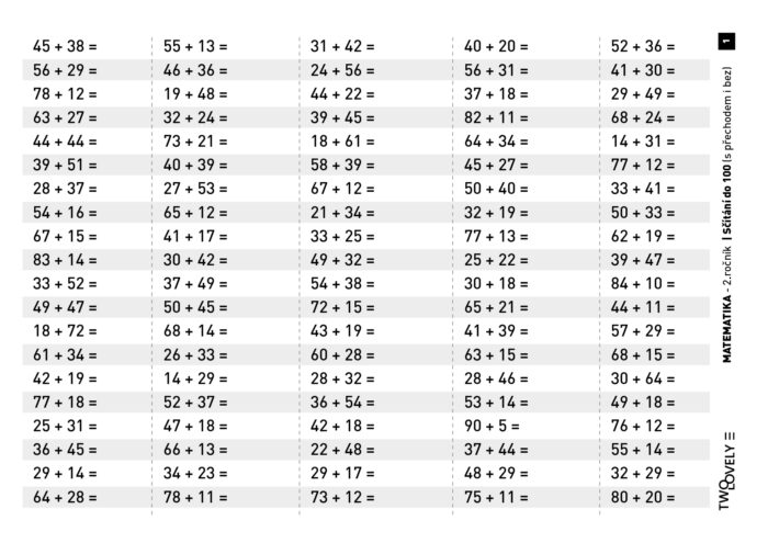 Matematika - Scitani do 100 s prechodem - 5