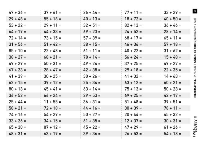 Matematika - Scitani do 100 s prechodem - 2