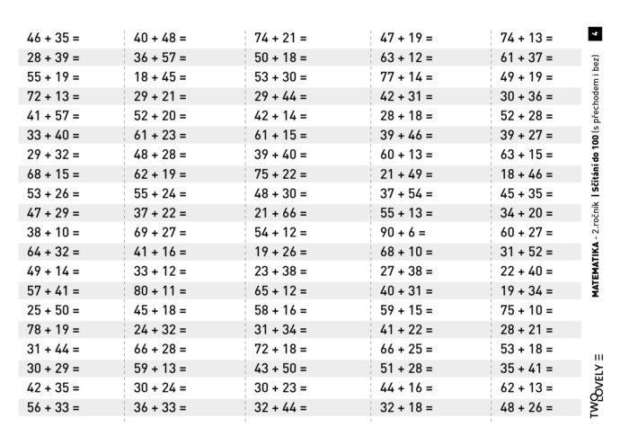 Matematika - Scitani do 100 s prechodem - 4